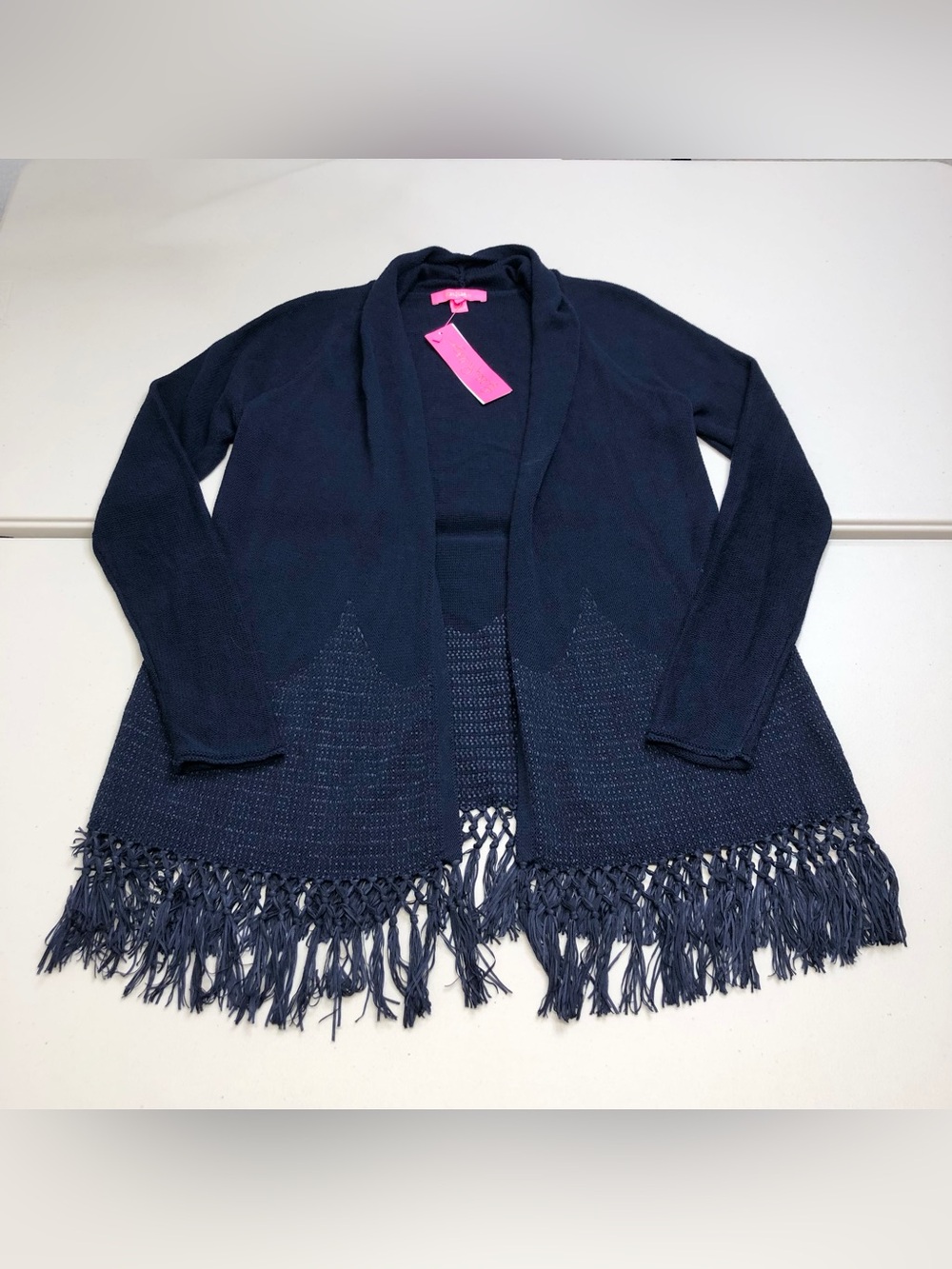 NEW Lilly Pulitzer Tatum Open Cardigan Sweater Women's Medium True Navy 002175